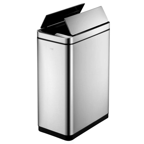 フタは両開きで開くため、棚下やカップボード下など、高さ制限がある場所にも設置できます。